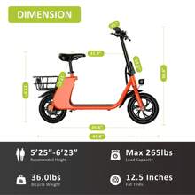WIND HORSE Electric Scooter With Seat For Adults, 12.5" Electric Scooter Adults 15.5 MPH 20 Miles Range 680W Peak Motor, Dual Disc Brake, Wider Deck, Adjustable Seat, E Scooter With Basket For Commuter Red