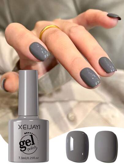 XEIJAYI 1支装 7.3毫升 灰色凝胶指甲油 冬季风格凝胶指甲油 持久凝胶指甲油 可浸泡 LED/UV 凝胶指甲油 美甲沙龙居家美甲礼品 女士美甲