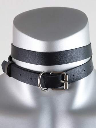 Fashion PU Leather Necklace For Sexy Men Bondage Body Erotic Rave Vintage Punk Jewelry