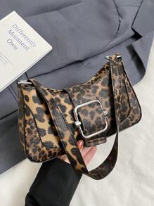 甜美酷炫豹纹时尚女士斜挎包，小众设计高端腋下包 - 彩色 - 查看 11