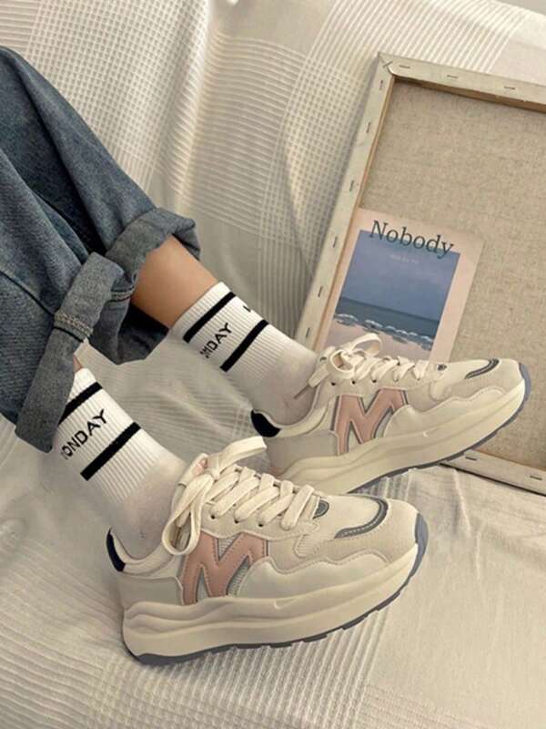 Zapatos De Plataforma Casual Transpirable Para Primavera/verano, Calzado Deportivo Elegante,Casual de color zapatillas de cuña para mujer, punta redonda suela blanda ligero hasta zapatillas de tenis, zapatillas casual de mujer para hacer deporte, viajar y para el dia a día,malla transpirable