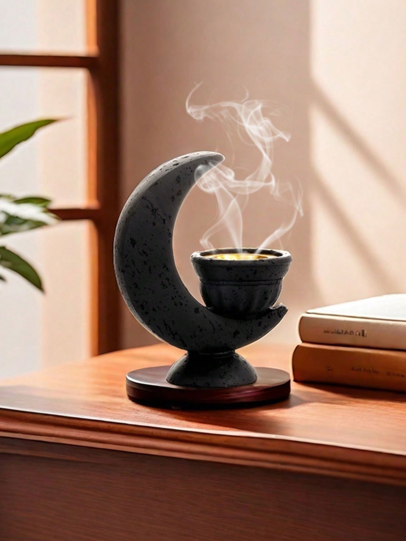 1 قطعة/مجموعة حامل بخور على شكل هلال أبيض وأسود بت...