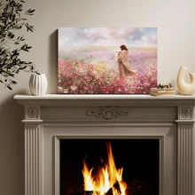 1pc Framed Canvas Poster, Jesus Lamb Wall Art Canvas Paintings, Ideal Gift For Bedroom Living Room Corridor, Wall Art, Room Decoration - 彩色 - 查看 2