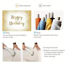 Fondo de fotografía con ondas doradas brillantes - Para adultos, mujeres y hombres, decoración para fiesta de cumpleaños - Multicolor - Ver 6