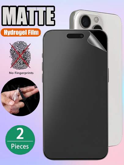 2点 マットハイドロゲルフィルム アンチグレア 指紋防止 視界保護 iPhone 17 Air 16 15 14 Pro Max/Samsung Galaxy/Xiaomi Redmi/Huawei/Honor Magic 5/6/7 Lite など対応 スクリーンプロテクター ソフトフィルム (強化ガラスではありません) 気泡なし 貼り付け簡単 指紋認証 傷防止 スクリーン保護エッセンシャル デイリーシールド、オフィス、自宅のプライバシースクリーンプロテクターに適用 スマホスクリーンプロテクター スマホアクセサリー 防水 耐衝撃 落下防止 フルカバー