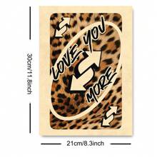 1PC Unframed Love You More Leopard Retro Art Poster Aesthetic Room Dopamine Decor Funky Painting Canvas Print Minimalist Fashion Wall Picture For Dorm, Apartment, Living Room, Bedroom, Modern Home Decoration