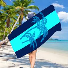 1 件沙滩巾，椰子树图案超大超细纤维沙滩巾，产品尺寸：23.62 * 47.24 英寸 / 29.53 * 59.05 英寸 / 31.49 * 62.99 英寸 / 35 * 43 * 70.86 英寸适合成人和青少年，速干轻质柔软泳池毛巾浴巾，适合旅行、游泳、露营 - 浴室毛巾所有场景，女士情人节礼物生日男朋友女朋友夏季旅行、度假浴室装饰海滩必需品