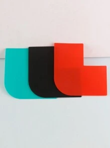 1 Khuôn tạo hình râu hình chữ nhật, Dụng cụ chải chuốt râu di động cho nam, Khuôn cắt tỉa râu đa chức năng, Chất liệu PP - Nhiều màu - Xem 4