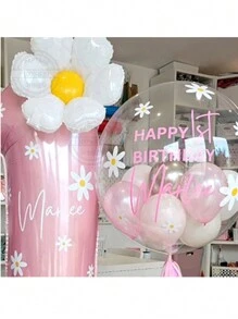 42 件雏菊柱气球套装，派对装饰 - 粉色 - 查看 3