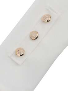 Chaqueta Casual de Mujer Primavera Chaqueta con botones frontales de color solido - Blanco - Ver 5