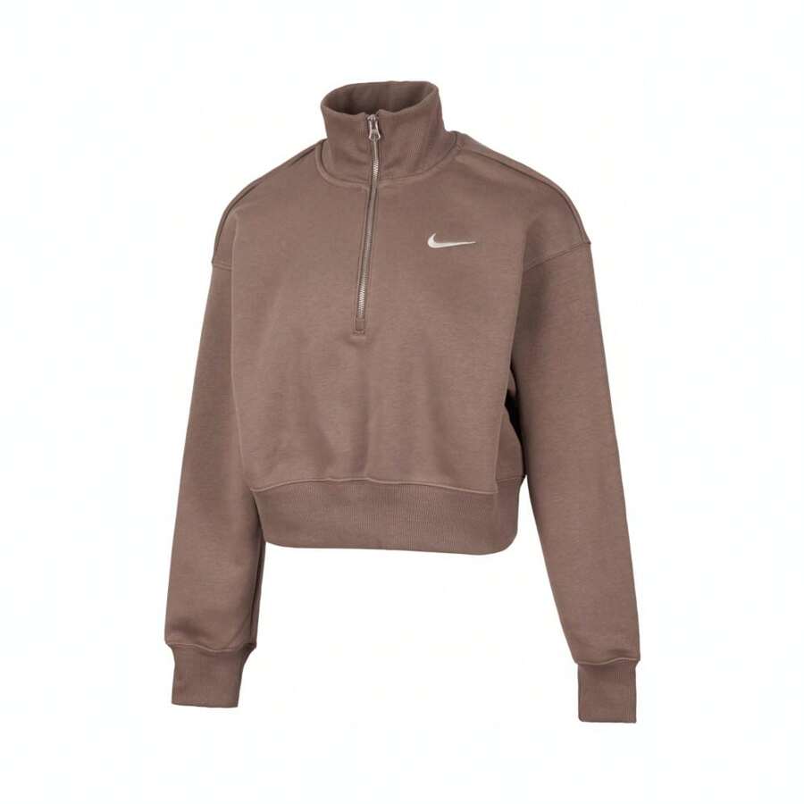 Nike 2025 Men's AS W NSW PHNX FLC QZ CROP Knitted Sweatshirt DQ5768-233 - Brown - View 1