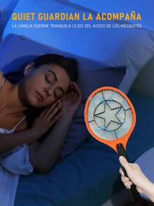 Raqueta elctrica,Anti-Insectos Recargable,Raqueta Eléctrica Mata Mosquitos,Matamoscas de interior y exterior de para plagas de mosquitos y moscas - Multicolor - Ver 4