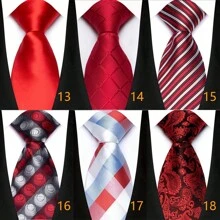 GOADAFOO Cà vạt nam cao cấp 8cm, màu đỏ trơn, họa tiết sọc Paisley, phù hợp cho nam giới, chú rể, doanh nhân, tiệc cưới và các dịp khác. - Đỏ - Xem 3