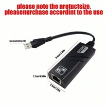 External USB 3.0 Gigabit Network Adapter, USB To RJ45 Ethernet Adapter With RTL8153 Chip - Black - View 7