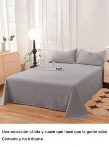 Juego de cama de tres piezas, de varios tamaños (90/105/135/150/180/200) y colores, conjunto de suave y sin estampados, ropa de cama moderna y sencilla, sábanas de un solo color, textil hogareño, color puro que no se descolora ni pierde brillo.