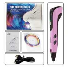 1 caneta de solda 3D, caneta de impressão 3D, caneta multifuncional, caneta de grafite 3D, ferramenta criativa DIY rápida e quente tipo C, adequada para alunos usarem tela LCD, incluindo filamento PLA de 393,7 polegadas, presente de aniversário (cor do fio aleatória, alguns estilos/posições/cores aleatórios) (Observação: sem cabeça de carregamento USB)