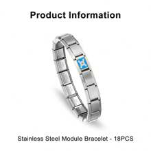 18 件/套 12 星座不锈钢模块手链 意大利饰品 适合 DIY 手链 - 彩色 - 查看 12