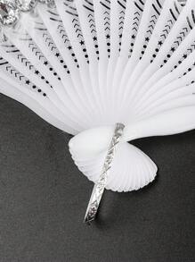 1pc Bride Wedding Decor Pearl & Rhinestone Embellished Decorative Hand Fan, Elegant Bride Holding Accessory
