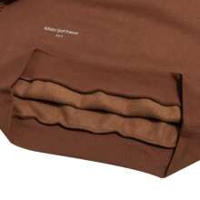 Adidas Vestido sudadera de felpa, casual, con holgado ajuste, manga larga, cuello redondo, modelo IX6792