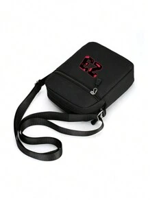 1pc Shoulder Bag Fashionable, Popular, Casual, 23 Digital Decorations For Winter Use Comfortable Touch, Zipper Closure Adjustable Shoulder Strap For School, Work, Shopping, Play, Birthday Gifts Suitable For Boys Christmas Vacation Men Bag Gifts For Men Black Bag Travel Essentials Holiday Essentials Bag For Men Camping Sling Bag For Men Bags Summer Back To School Bag Pack Cross Body Bag - Black - View 4