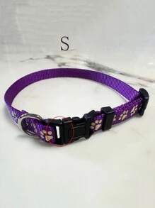 Collar con estampado de huella para mascotas, collar fluorescente de visión nocturna universal para perros y gatos para usar tanto en interiores como en exteriores