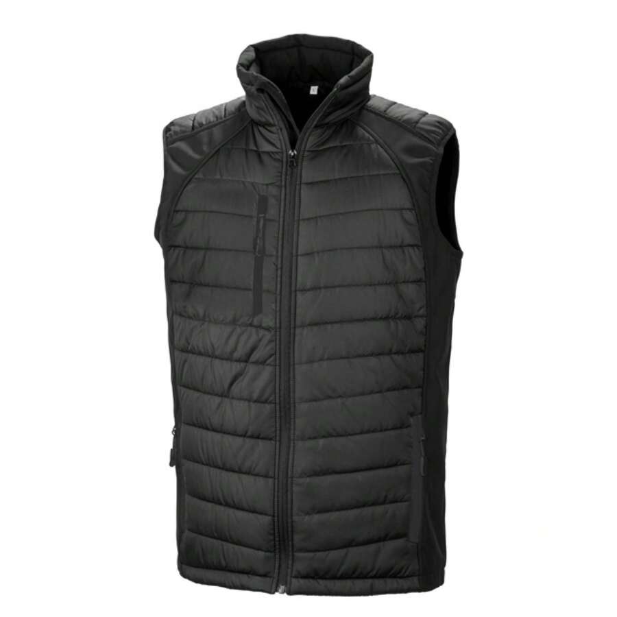 Result Genuine Mens Compass Softs Padded Gilet (Black) - 100% Polyester - Black - View 1