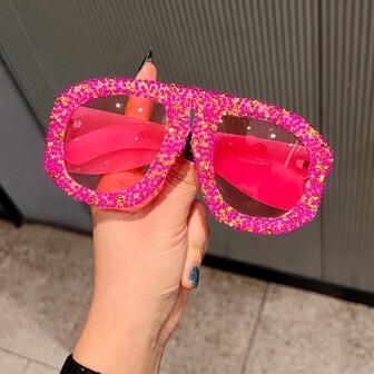 女士时尚眼镜 彩色珠子 波西米亚风格 超大复古飞行员时尚眼镜 经典复古时尚眼镜 适合海滩和度假