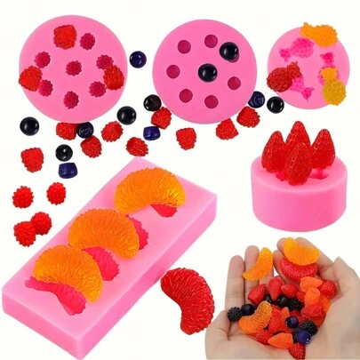 5pcs Fruit Shaped Silicone Mold Set, Suitable For Candle Decoration