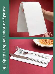 25/50/100 包 Servietto 一次性亚麻手感毛巾布状手巾浴室餐巾柔软吸水纸巾适用于浴室、派对、婚礼或活动、家居用品、浴室 - 白色 - 查看 8