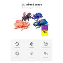 3D Printed Insect Simulation Small Beetle Beetle Beetle Wings Joint Movable Simulation Funny Toys Ornament Gifts - Multicolor - View 7