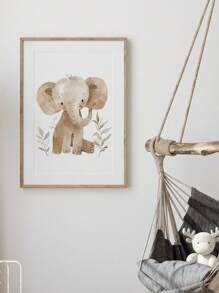 3 Pieces Animals Painting Posters Giraffe Hanging Paintings Lion Hanging Picture Elephant Wall Print Cartoon Art Cute Wall Mural Nordic Wall Arts Kids Room Wall Decor No Frame Gifts Birthday Graduation