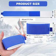 2 set de sangles de ski réglables avec attaches, sangles de fixation pour bâtons de ski pour le rangement, accessoires de ski avec protections, convient pour transporter des cadeaux de sports d'hiver (bleu, rouge et noir)