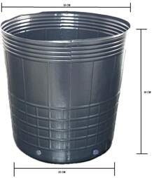 KIT COM 5 UNIDADES VASO PARA MUDA 18 LITROS  Plantas Flores Hortaliças Jardins Preto Pote Plastico
