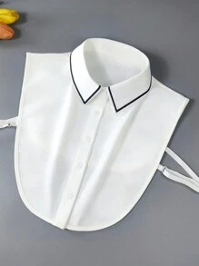 1 件刺绣饰边可拆卸衣领，女士百搭假衣领，优雅衬衫领插入物，适合秋冬季 - 白色 - 查看 15