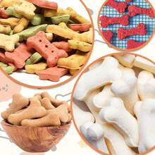 狗爪狗骨头硅胶模具用于烘焙巧克力、糖果、果冻、冰块、蛋糕装饰、肥皂模具、DIY宠物零食烘焙模具狗饼干零食模具厨房烘焙用具配件 - 粉色 - 查看 9