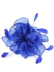 1pc Fascinators Hat Tea Party Headwear Ribbons Feathers On A Headband And A Clip For Girls And Women Halloween