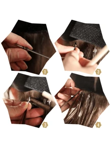Extensii de păr drept cu vârf I, culoare piano, 30g/pachet, păr uman Remy Fusion, keratină - S12/613 - Vizualizare 6
