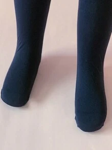 1 Pair Girls Navy Velvet Christmas Gift Dance Tights, Lightweight Breathable All-Season Basic Style, Suitable For Stage Performance, Variety Of Colors Available