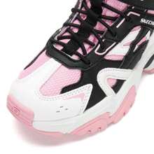 Skechers 女童时尚熊猫鞋，厚底运动鞋，可爱休闲鞋，302582L-BKWP - 黑色/白色/粉紅色 - 查看 7