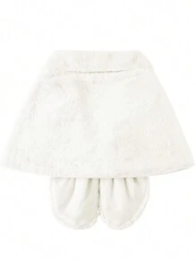 2 件套：披肩 + 披肩夹，时尚人造毛皮披肩，女士毛皮披肩，婚礼毛皮披肩，人造新娘毛皮披肩，冬季 - A - 查看 10