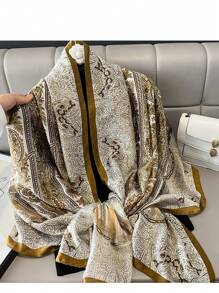 1 件 180 * 90 厘米围巾时尚佩斯利斗篷头巾头巾沙滩罩纱笼几何图案花卉字母印花时尚围巾长缎丝感大头巾时装设计师新款优雅头巾盖头轻质防晒披肩系列礼物婚礼新娘伴娘披肩礼物 - 圍巾 - 查看 9