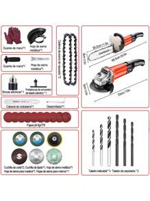 Esmeriladora Angular 2000 W Con Taladro + Motosierras 3 En 1 - Tipo de Enchufe A USA (110-127V) - Ver 3