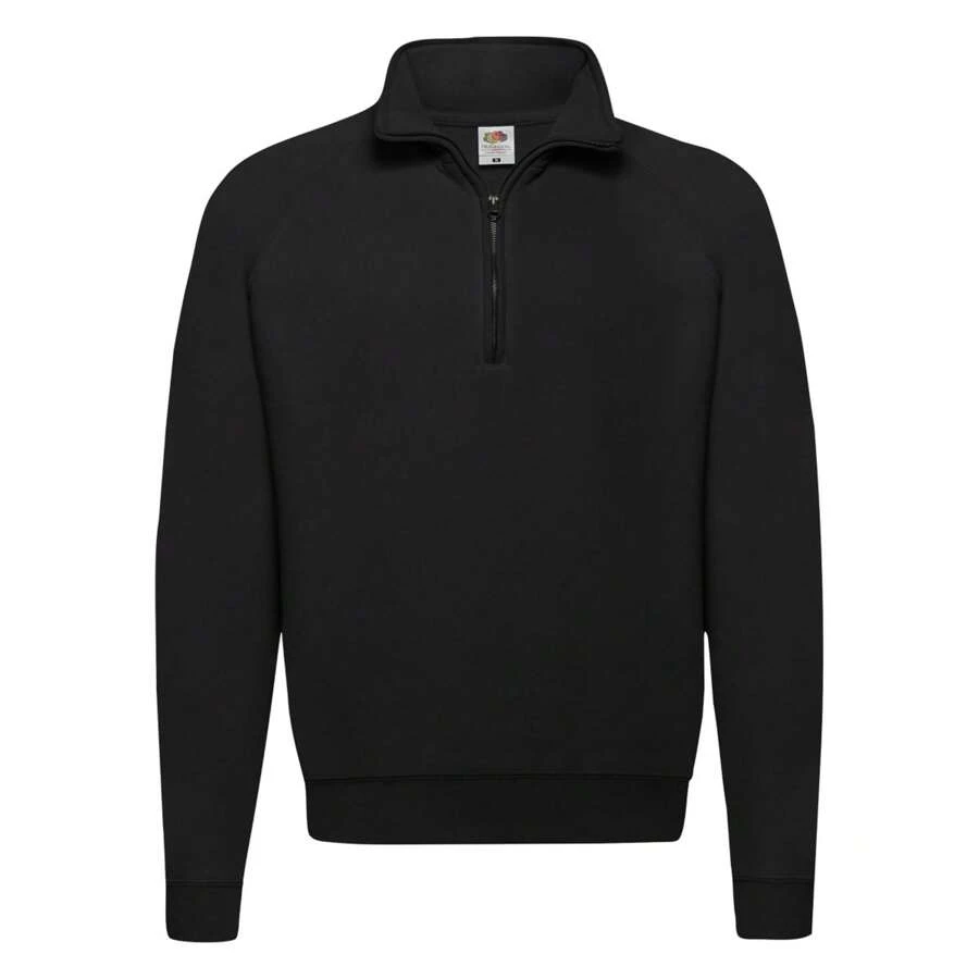 Fruit of the Loom Mens Classic Zip Neck Sweatshirt (Black) - 280gsm 80% Cotton/20% Polyester - 黑色 - 查看 1