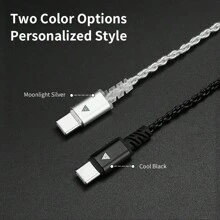 QKZ TC100 新款镀银耳机升级线，带高清麦克风立体声降噪 KT02F20 DAC 解码 C 型，兼容 iPhone 15 - 彩色 - 查看 7
