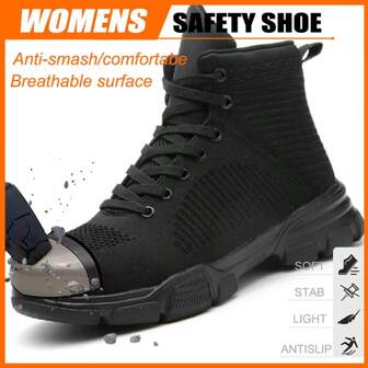 Men's Steel Toe Safety Work Boots, Anti-Smash, Anti-Puncture, Slip-Resistant Sports Safety Shoes