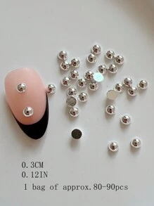 美甲金属配件：实心半球铆钉、哑光深色简约金属装饰 美甲用品 美甲饰品 美甲宝石 - 彩色 - 查看 15
