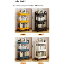 Mobile Utility Cart Storage Rack. Multi-Tier Snack Organizer Shelf For Kitchen, Bedroom, Bathroom & Home Use - Multicolor - View 2