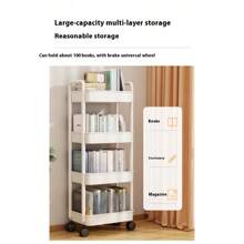 Mobile Utility Cart Storage Rack. Multi-Tier Snack Organizer Shelf For Kitchen, Bedroom, Bathroom & Home Use - Multicolor - View 8