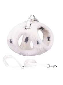 1 件套毛绒宠物背带套装，非常适合宠物猫和小狗，柔软温暖的毛绒环绕身体，1.5 米狗绳，夜间反光条让夜间散步变得轻松。 - 彩色 - 查看 22