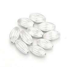 Lot de 30 perles à gros trous en métal plaqué cuivre doré/argenté, style punk rock à la mode, perles en forme de graines de citrouille pour bracelets, colliers, fabrication de bijoux, chaînes de téléphone, porte-clés - Multicolore - Voir 29